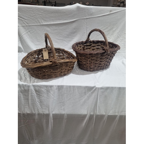 375 - 2 X WILLOW WICKER SHOPPING BASKETS