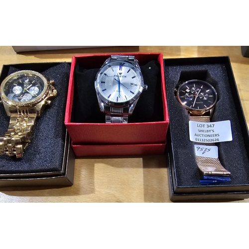 347 - 3 X VARIOUS NEW GENTS WATCHES FNGEEN ETC