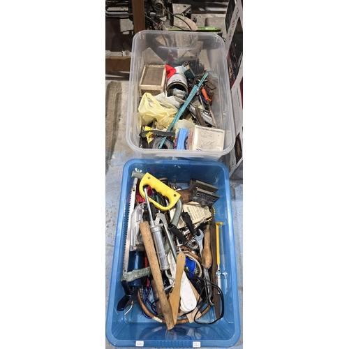 43A - 2 X PLASTIC TUBS CONTAINING VARIOUS TOOLS