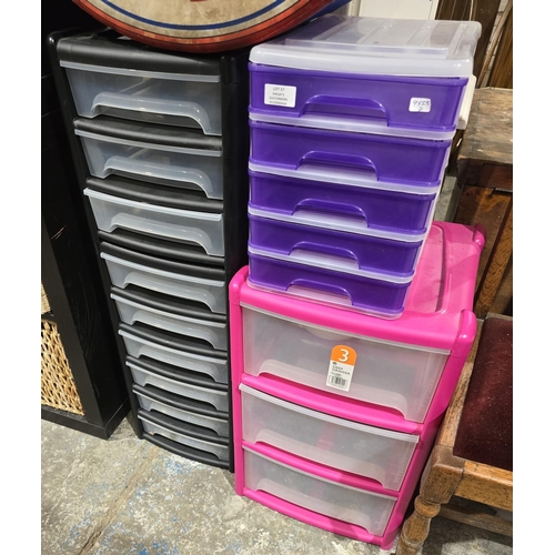 57 - 3 X VARIOUS SIZE STACKING STORAGE SETS