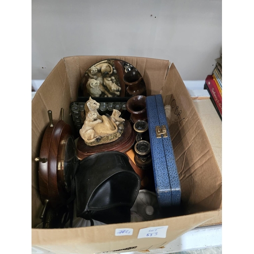 683 - 1 X BOX CONTAINING POTTERY ETC