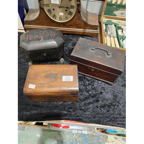 300 - 3 X VARIOUS VICTORIAN TO EDWARDIAN SMALL STORAGE BOXES