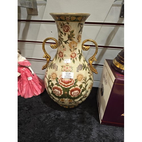 305 - 1 X CHINESE ORIENTAL FLORAL PATTERN LARGE VASE