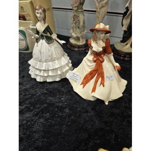 319 - 2 X ROYAL WORCESTER LADY FIGURINES SARAH AND DEBUTANTE