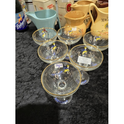 326 - 6 X VINTAGE BABYCHAM GLASSES