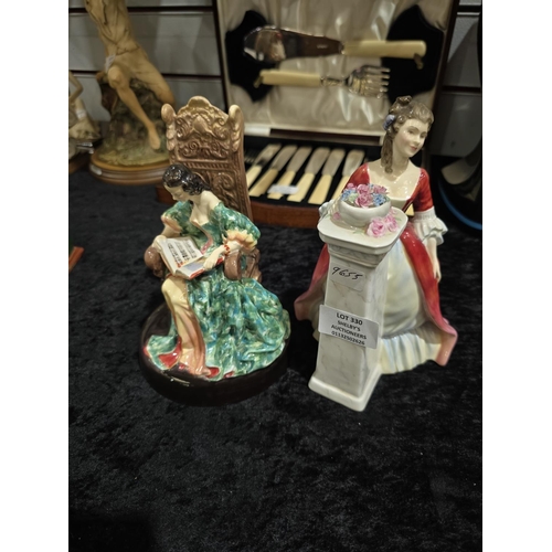 330 - 2 X ROYAL DOULTON LADY FIGURINES LEISURE HOUR AND RENDEVOUS