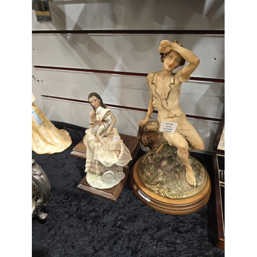 333 - 1 X CAPODIMONTE POTTERY FIGURE WITH 2 X ITALIAN POTTERY FIGURES