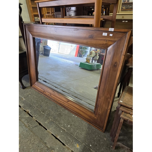 34 - 1 LARGE PINE OVER MANTLE MIRROR