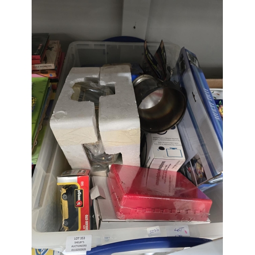 353 - 1 X BOX OF MISC NEW ITEMS FIRST AID KIT ETC