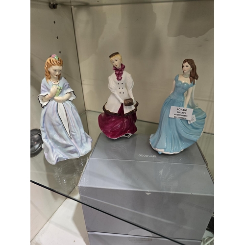 360 - 3 X ROYAL WORCESTER LADY FIGURINE WINTER WALTZ SWEET ANNE AND VICTORIA