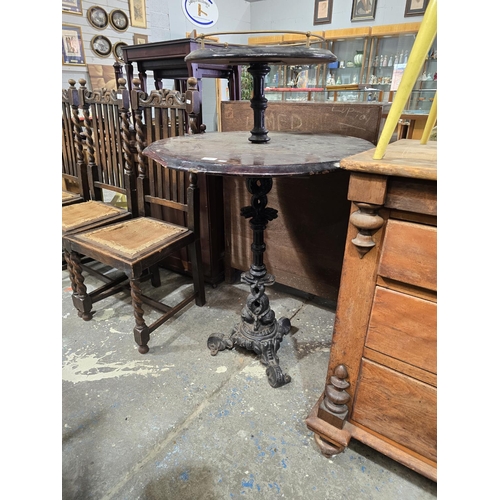 43 - 1 X CAST IRON BASE PUB TABLE