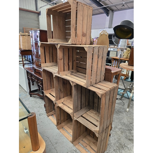 36 - 9 X VARIOUS WOODEN CRATE STORAGE BOXES