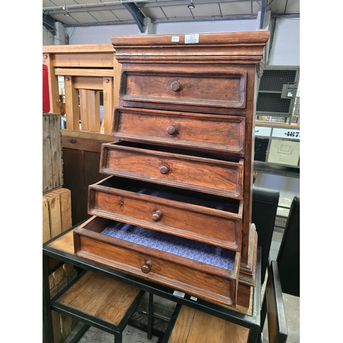 72 - 1 X SMALL 5 DRAWER FRENCH PINE SEMAINIER DRAWERS