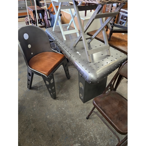 78 - 1 X INDUSTRIAL STYLE AVIATOR DESK WITH MATCHING CHAIR RRP 800