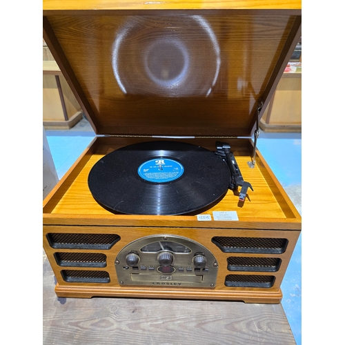 1 - 1 X CROSSLEY RECORD PLAYER WITH INTERGRATED CD PLAYER