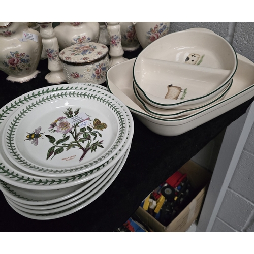 293 - SELECTION OF PORT MERION PLATES WITH ENGLISH POTTERY WARE ITEMS