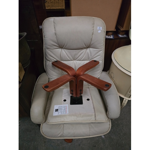 48 - 1 X MCRANGE LEATHER CHAIR WITH FOOT REST