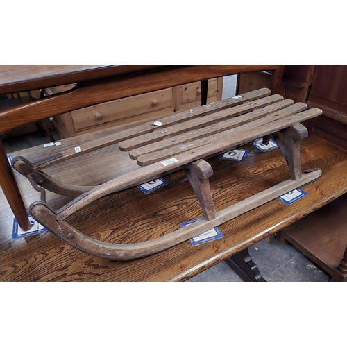 53 - 1 X VINTAGE WOODEN CHILDS SLEDGE