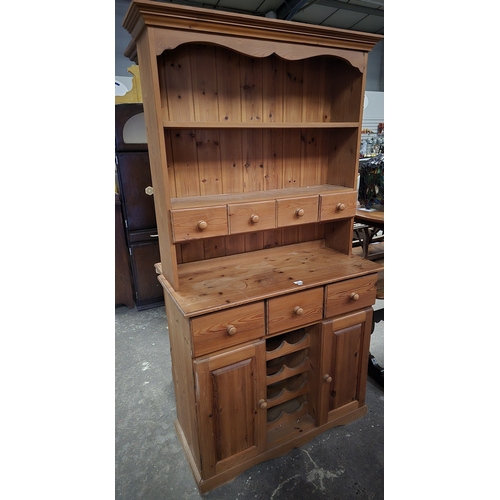 55 - 1 X PINE WESH DRESSER WITH WINE RACK