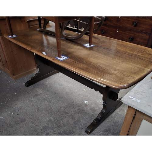 58 - 1 X ERCOL MEDIUM OAK DINING TABLE