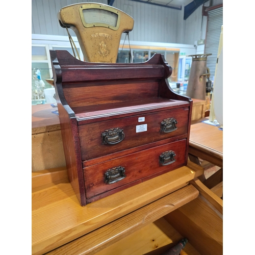 48 - 1 X SMALL EDWARDIAN 2 DRAWER UNIT APPROX 18 INCH WIDE