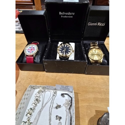 209 - 3 X VARIOUS WATCHES BELVEDERE GIANNI RICCI ETC