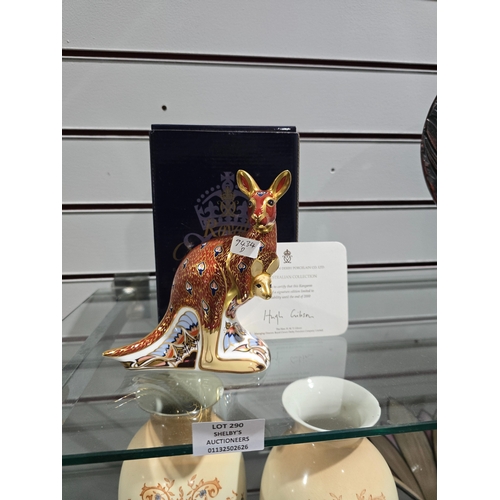 290 - 1 X ROYAL CROWN DERBY AUSTRALIAN COLLECTION KANGAROO WITH BOX