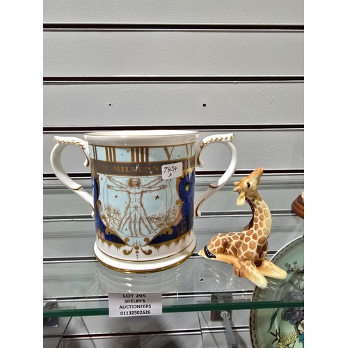 295 - 1 X ROYAL WORCESTER CELEBRATE THE MILLENIUM LTD ED CUP WITH FRANZ GIRAFFE