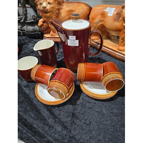 358 - SELECTION OF POOLE POTTERY COFFE SET ITEMS