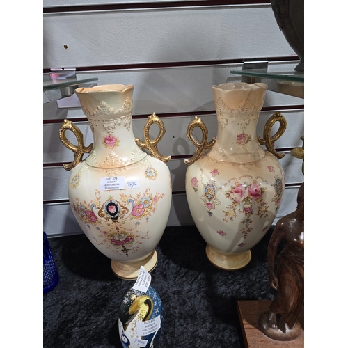 373 - PAIR OF CROWN DEVON POTTERY VASES