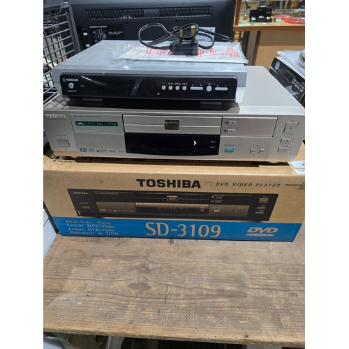 6 - 1 X TOSHIBA DVD VIDEO PLAYER WITH NIKKAI DIGITAL RECIEVER RECORDER