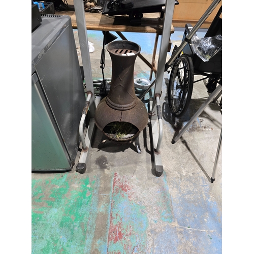 2 - 1 X METAL WOOD BURNING CHIMINEA