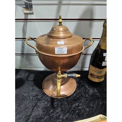 281 - 1 X COPPER TEA URN