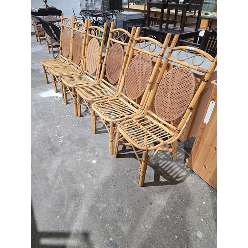 46 - 6 X BAMBOO DINING CHAIRS