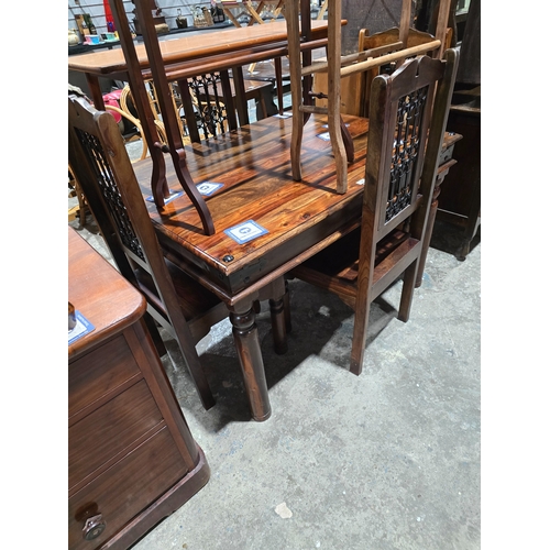 67 - 1 X CONTINENTAL HARD WOOD TABLE AND 4 CHAIRS