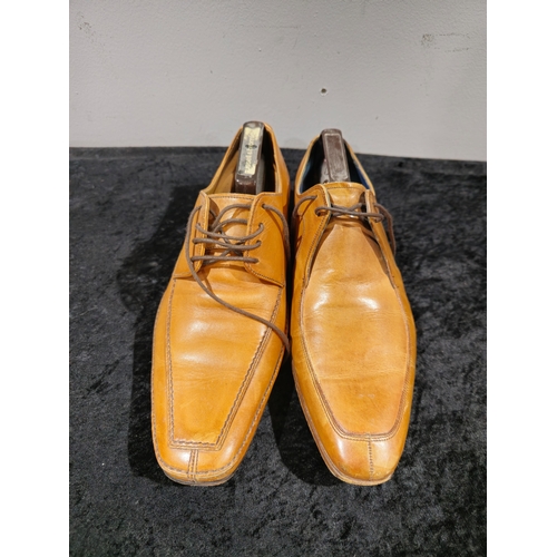 1 - 1 x pair of gents barker brown leather tan shoes size 8