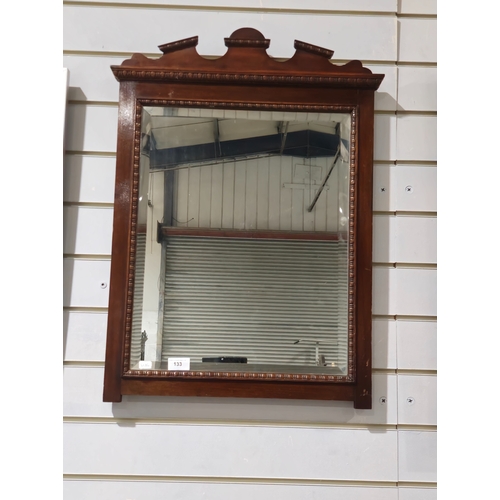 133 - 1 x victorian mahogany benelled edge mirror