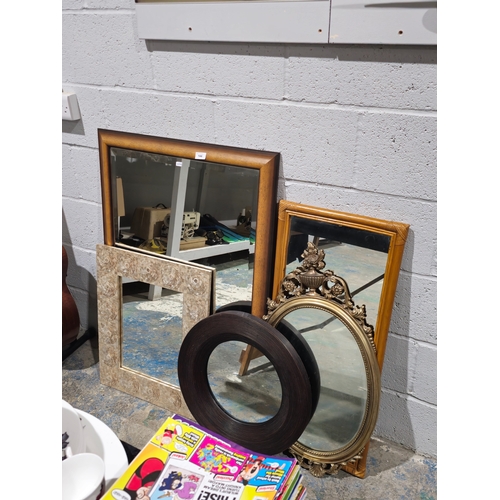 144 - 5 x various wall mirrors