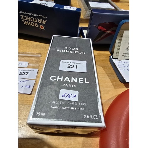 221 - sealed in box chanel pour monsieur eau de parfum 75ml