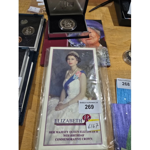 269 - pobjoy charles and diana 2 crown set with queen elizabeth 70th crown with queen mother crown coin