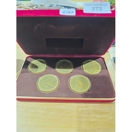 272 - isle of man 1979 ltd millenium of tynwold 5 coin crown set