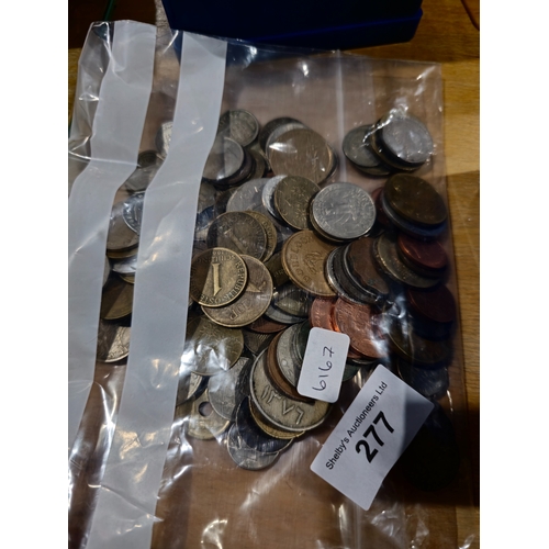 277 - 1 x bag of foreighn coins including irish coins