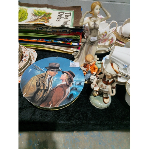 311 - 4 x royal doulton collectors plates with 3 various figurines