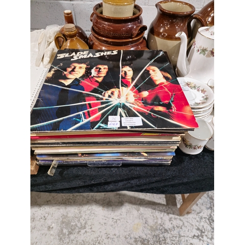 321 - selection of various records including slade rock and roll etc