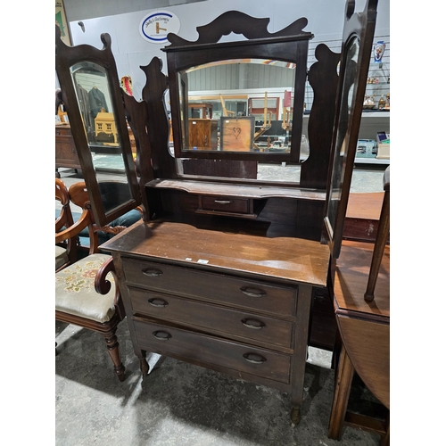 72 - mahogany edwardian dressing table