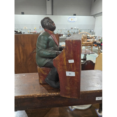 91 - reproduction wooden man playing piano