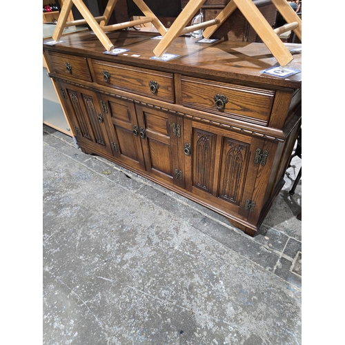 94 - 1 x old charm oak side board unit