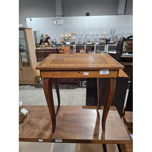 95 - italian inlaid musical sewing table