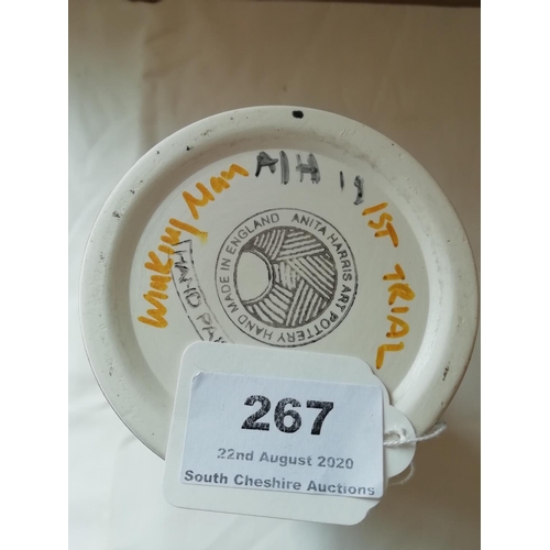 267 - Anita Harris Small 23cm Tub Vase 'Roaches, Leek'