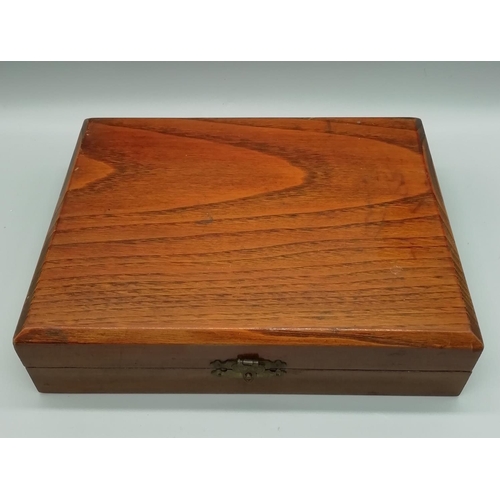 136 - Wooden Box of EPNS Fish Knives and Forks